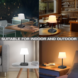 Lampe de table sans fil rechargeable 4000 mAh, lampe de douche étanche IP55, lumière LED de bain à luminosité réglable pour intérieur et extérieur - Product Image 5