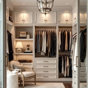 Luxury Modern Open Concept Walk-in <strong>Wardrobe</strong> Closet Melamine Wood Shelving <strong>Storage</strong> <strong>Unit</strong> for Bedroom Villa Hotel Use - Product Image 1
