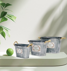 Antique Look <strong>Zinc</strong> Metal <strong>Planters</strong> Practical, Concise, and Aesthetically Pleasing - Product Image 3