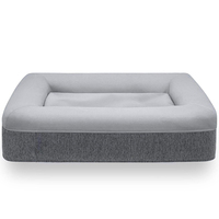 Cama Impermeable para Perros, Lavable, Ortopédica, de Espuma Viscoelástica, con Forro de Imitación Lino Extraíble, Cama de Lujo Tipo Sofá para Mascotas