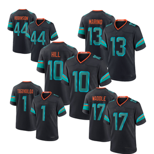 Camiseta de Fútbol Americano de los Miami Rivalries para Hombre, Manga Corta # 10 Tyreek Hill # 17 Jaylen Waddle # Disfraz de 28 Game - Product Image 1