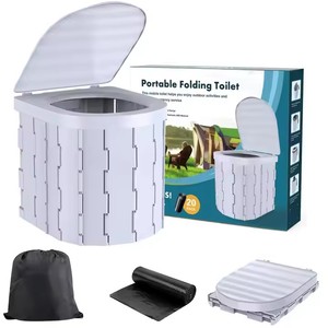 Mini pot d'urgence de toilette de camp de caravane extérieure avec couvercle pliable amovible Design moderne pour les voyages des personnes âgées - Product Image 3