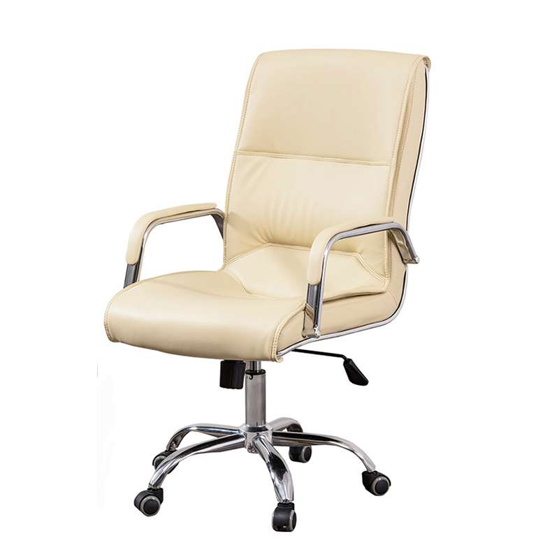 Style moderne En Cuir Synthétique Marron Matériel Roi PDG Chaises De Bureau avec Accoudoir Fixe