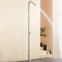 Colonne de douche extérieure en acier inoxydable brossé, double poignée, céramique, pour villa, cour, bord de piscine, verticale, certifiée CE SASO UPC