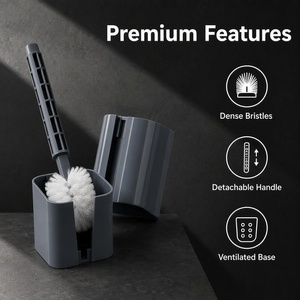 Juego de Escobillas para Inodoro de PP de Doble Uso, para Montar en la Pared o de Pie, Limpieza Profunda y Duradera sin Ángulos Muertos - Product Image 2