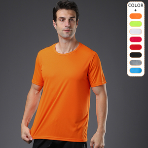 T-shirts de sport pour hommes, coupe ajustée, manches courtes, séchage rapide, logo personnalisé, vêtements de fitness, t-shirt de musculation - Product Image 1