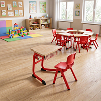 Bureau et chaise d'étude en MDF pour élèves, avec plateau trapézoïdal, pour usage en maternelle et primaire, vente en gros pour les écoles des Philippines