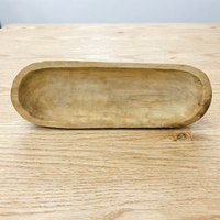 Bol à pâte en bois créatif pour la décoration, bol décoratif ovale en bois de Paulownia pour la table de la maison, couleur naturelle disponible en stock