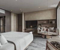 Ensembles de chambre à coucher contemporains et personnalisés de qualité hôtelière, ensemble complet de meubles, lit king size, tête de lit design pour appartement