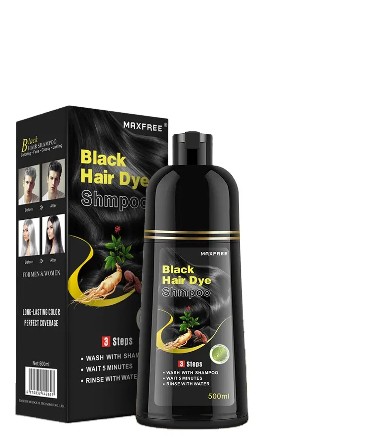 Private label factory home herbal natural darkening dark light brown magic black hair color shampoo hair dye for white gray hair