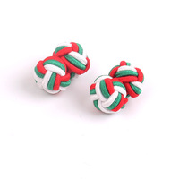 Boutons de manchette pour chemise homme, boucle en corde, couleur personnalisable, plaque bicolore, mode DIY, fil tressé, écologique, décontracté, formel, mariage