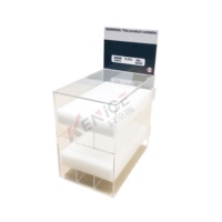 Présentoir à cigarettes en acrylique de conception de comptoir avec porte verrouillable Vitrine d'accessoires de vente au détail en PMMA pour magasins de fumée