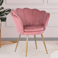 Chaise de dressing à dossier haut en cuir PU, style américain du milieu du siècle, avec base en métal chromé, pour salon et salle à manger