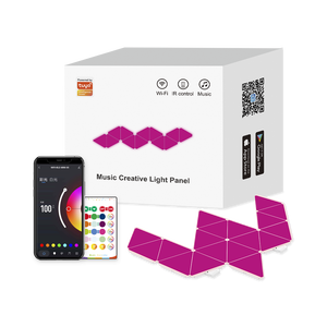EコマースサプライヤーDIYトライアングルライトパネルスマートコントロールゲーム同期RGBIC音声コントロールとGoogleAmazon Alexaスマートライト - Product Image 2