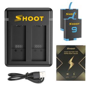 Spara il caricatore del pacchetto della batteria dello li-ione 1800mAh messo per il nero dell'eroe <span class=keywords><strong>9</strong></span> di GoPro 10 - Product Image 2