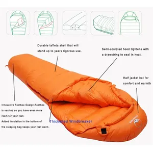 <span class=keywords><strong>Sacco</strong></span> <span class=keywords><strong>a</strong></span> <span class=keywords><strong>Pelo</strong></span> Mummia in Piuma d'Anatra Leggero e Impermeabile per Campeggio in Climi Freddi con Sacca di Compressione - Product Image 4