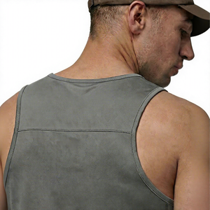 Débardeur de sport pour homme personnalisé OEM/ODM avec logo, séchage rapide, protection solaire, idéal pour l'entraînement en salle de sport, optionnel - Product Image 6