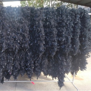 Écharpe en plumes de dinde noires teintées écologiques de 50g pour femmes, idéale pour la maison, les fêtes, les mariages, la décoration de Noël, l'artisanat, les vêtements, les costumes et les robes de danse - Product Image 3