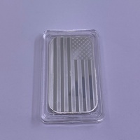 Barre d'argent non magnétique 31 grammes, artisanat métallique, souvenir, drapeau américain, rectangle, barre d'argent 1 oz, lingot massif, collection de lingots