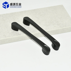 Shengyuan Plastic Drawer Handle 96mm Hole Spacing Black Bar Shape Minimalist Design Easy Installation - Product Image 3