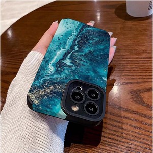 เคสโทรศัพท์มือถือหนังเทียม TPU พิมพ์ลายคลื่นทะเลสีน้ำเงินเข้มสำหรับ iPhone 8 x XR XS 11 12 13 14 15 16 17 PRO MAX - Product Image 4