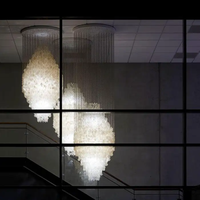 Lustre Moderne Américain Élégant en Forme de Coquillage, Hauteur 200 cm, à Intensité Variable, pour Escaliers, Salon, Hall d'Entrée