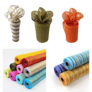 Christmas Decorative Poly Burlap <strong>Mesh</strong> PVC Wire <strong>Ribbon</strong> DIY Corona de Navidad Wreath and Tree for Wreaths &amp; Garlands - Product Image 4