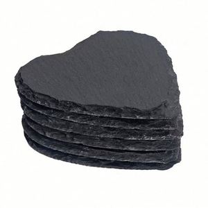 แผ่นรองแก้วรูปหัวใจหินธรรมชาติสีดำ ดีไซน์ทันสมัย - Product Image 2