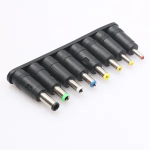 8Pcs 10pcs DC 5.5x2.1mm Power Supply Jack Female to Multi DC connectors for Laptop Charger Tip Universal plug adapter