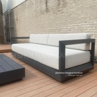 Ensemble de canapés d'extérieur en aluminium imperméable Hangkai, meubles de loisirs durables en métal pour l'extérieur