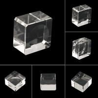 Base en cristal clair forme carrée verre boule de cristal affichage piédestal Base en gros