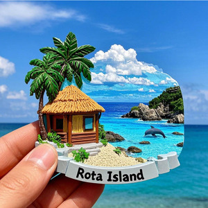 Nam châm tủ lạnh nhựa resin 3D, quà lưu niệm du lịch các nước khác nhau, nam châm nhựa resin 3D đính kim cương - Product Image 3