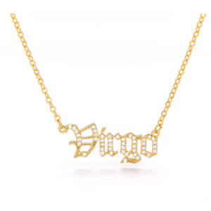 Pendentif Unisexe Classique en Alliage Plaqué Or avec Zircon Cubique CZ, Motif Signe Astrologique Horoscope en Police Anglaise, Vente en Gros - Product Image 3