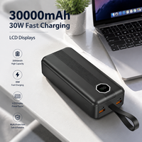 Batterie Externe OEM 2026 pour Extérieur, Haute Capacité 30000mAh, 30W, Batterie Li-Polymère avec Écran LCD, Double Port USB à Charge Rapide, Micro USB