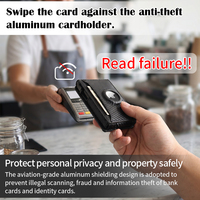 Portefeuille intelligent minimaliste en aluminium anti-RFID avec fenêtre d'identification pour hommes, compatible AirTag, vente en gros de Guangzhou