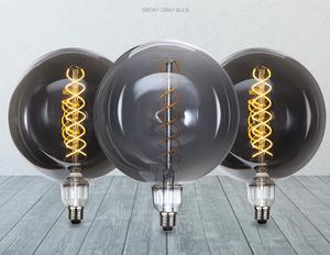 Lumière flexible à filament LED de couleur fumée surdimensionnée, double hélice, options G150 G200 2w-9w, E12 B22 G9 G4, aluminium, décoration intérieure - Product Image 3