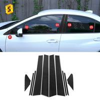 Shasha karbon araba iç aksesuarları karbon Fiber B sütun şerit uyarı dekoratif Subaru WRX 2022 için Sticker koruyun
