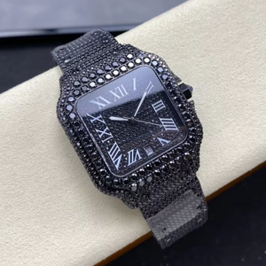 Factory C OEM Top-luxury <b>Men's</b> All-<b>black</b> Moissanite Stainless Steel Diver Analog Shanghai 100 Bar Custom-made Designer Business - Product Image 1