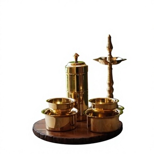 Juego de Dabares de Latón de Diseño de Lujo, de Dos Niveles y 2 Compartimentos, Portátil, Desmontable, con Materiales Seguros, para Hostelería - Product Image 1
