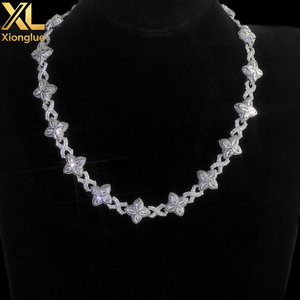 Iced Out Diamond Four Leaf Clover <b>Infinity</b> Miami Cuban Link Chain Necklace Hip Hop Custom Jewelry Gift for Men Women - Product Image 2