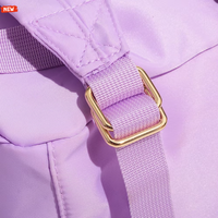 Sac à dos scolaire pour enfants, antivol, fermeture éclair étanche, capacité 20-36L, ensemble de voyage mignon violet