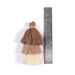 3 couches Design 8cm Pompons en coton pour porte-clés DIY Cotton Tassel <span class=keywords><strong>Fringe</strong></span> for Jewelry Making - Product Image 1