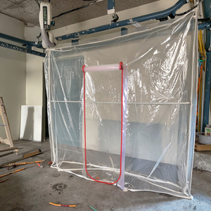 <span class=keywords><strong>Film</strong></span> plastique auto-adhésif en PE souple en forme de C, résistant à l'humidité, avec fermeture éclair pliable, pour barrière anti-poussière de construction - Product Image 1
