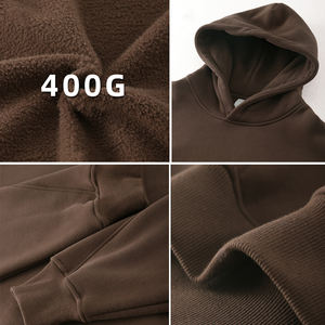 Felpa con cappuccio di alta qualità da 500gsm con cappuccio in spugna francese 400 grammi spalle a goccia senza corde da uomo pesanti felpe con cappuccio oversize - Product Image 2