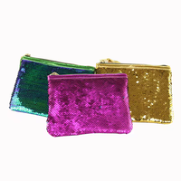 Offre Spéciale pas cher brillant Paillettes sacs à cosmétiques paillettes blanc maquillage pochette promotionnel plat paillettes sac à main sac cosmétique pour les femmes