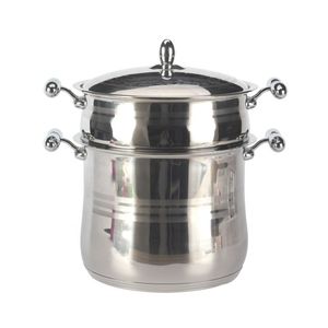 Nouveau style écologique Logo personnalisé Casserole à vapeur en acier inoxydable à 2 niveaux avec couvercle - Product Image 1