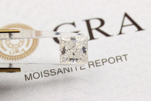 Pierre de moissanite blanche de haute qualité, taille princesse <span class=keywords><strong>2</strong></span>.0ct, diamant carré en vrac - Product Image 5