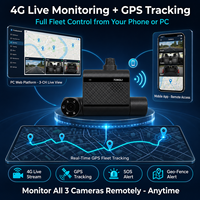 3CH Full HD voertuig dashcam met ingebouwde 4G GPS WiFi Bluetooth voor real-time vloottracking en videobewaking