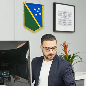 <span class=keywords><strong>Solomon</strong></span> <span class=keywords><strong>Islands</strong></span> bandiera, bandiera, stella e modello di luna con decorazione nappa adatto per mostre culturali - Product Image 3