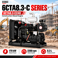 Moteur de construction CCEC 6CTA8.3-C240 179kW 240HP 2200RPM 8.3L 6 cylindres turbocompressé pour excavatrice, chargeuse, générateur, refroidi par eau